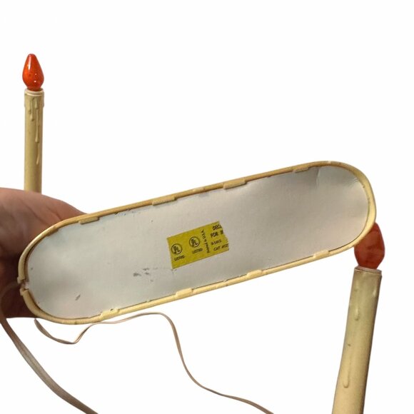 Vintage 1950s 5-Light Orange Plastic Christmas Candelabra Incandescent Holiday - Picture 9 of 16